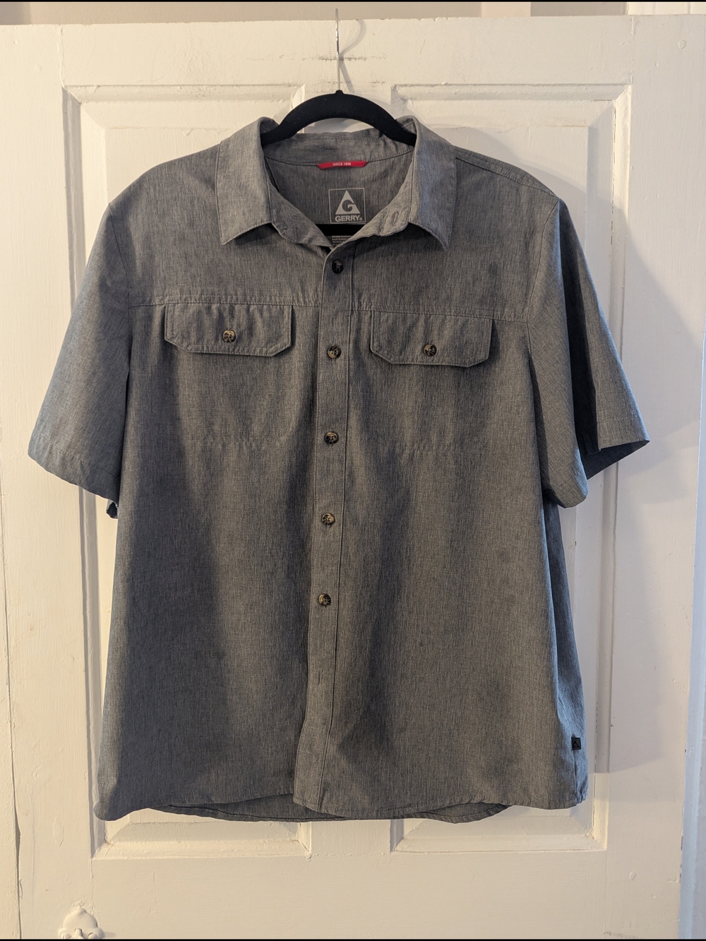 Gerry Weber Short-Sleeve Casual Button-Down in Gray